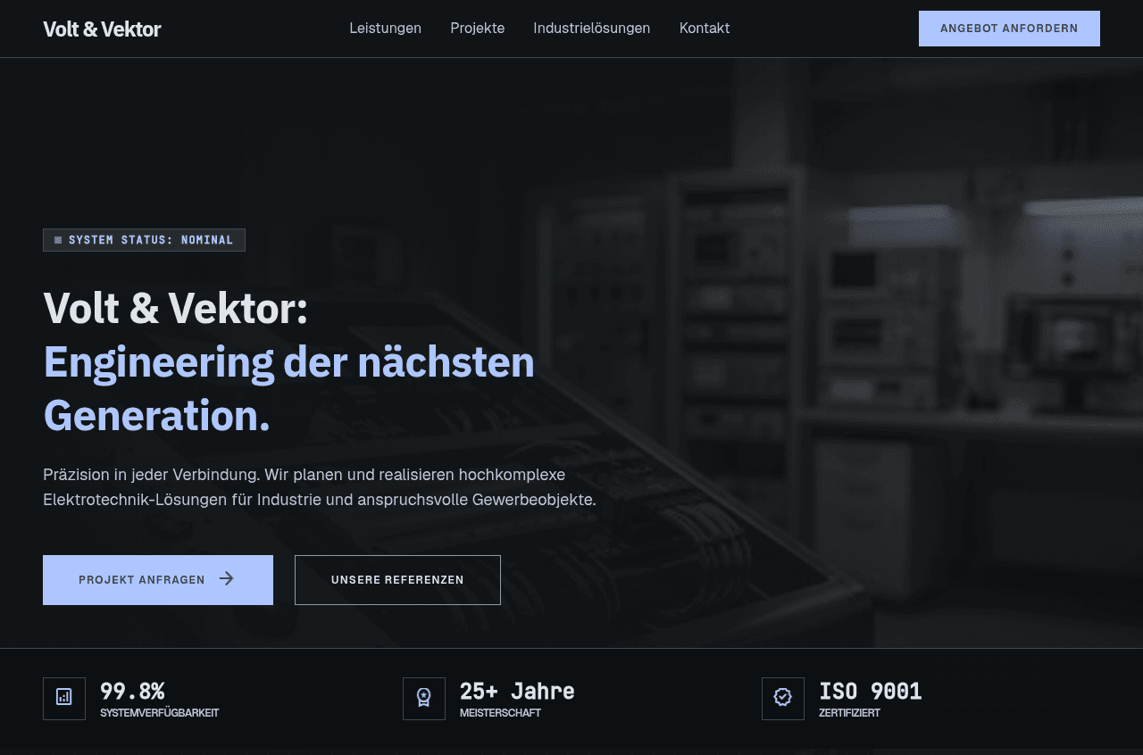 Professionelle Handwerker-Website für Sanitär, Elektro und Baubetriebe